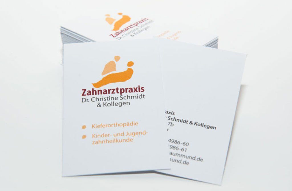 Zahnarzt Visitenkarten für Münsterer Zahnarztpraxis