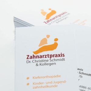 Zahnarzt Visitenkarten für Münsterer Zahnarztpraxis