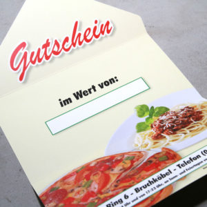 Briefumschlag Gutscheine | Pizzeria da Tonino