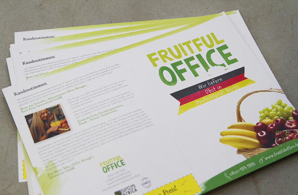 Produktflyer aus Recyclingpapier | Fruitful Office GmbH