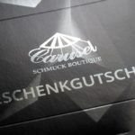 Gutscheine mit Silber-Oberfläche für Schmuck Boutique