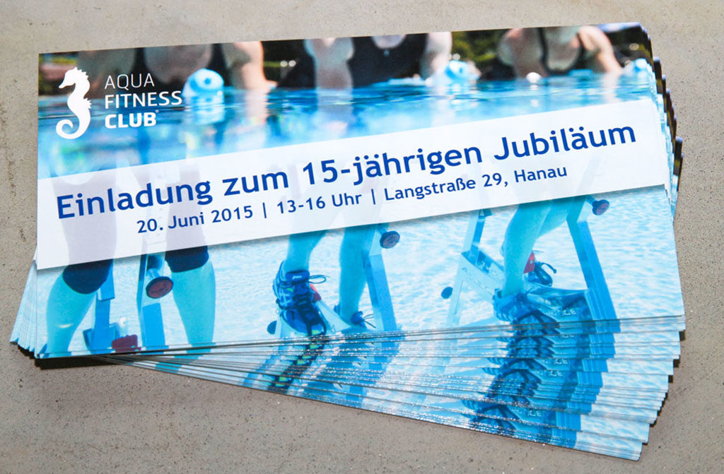 Postkarten Druck | Aqua Fitness Club 15-jähriges Jubiläum