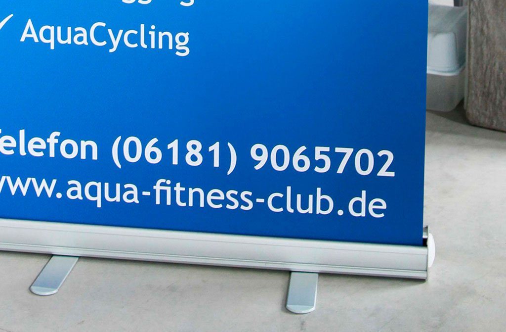 Premium Roll Up System für Aqua Fitness Club Hanau