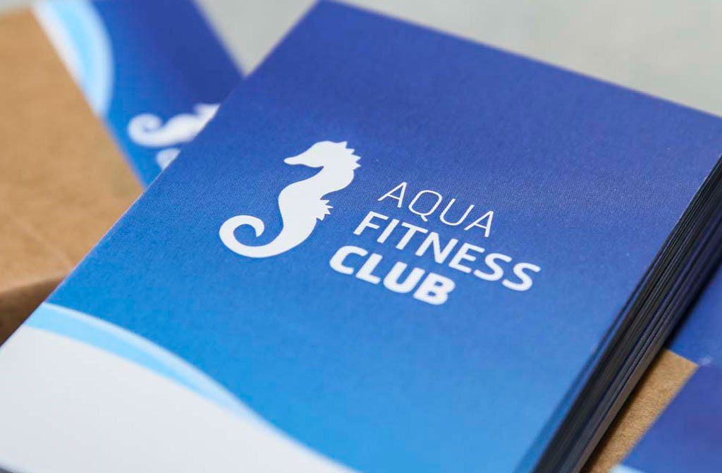 Folienkaschierte Visitenkarten drucken für den Hanauer Aqua Fitness Club