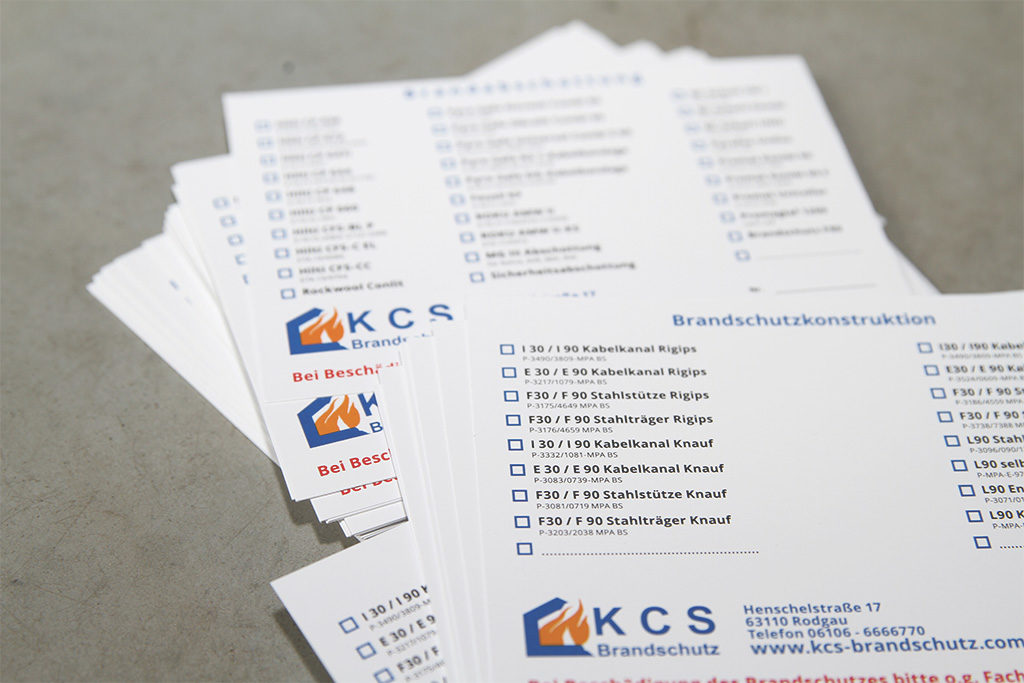 Hinweisschilder drucken | KCS Brandschutz GmbH